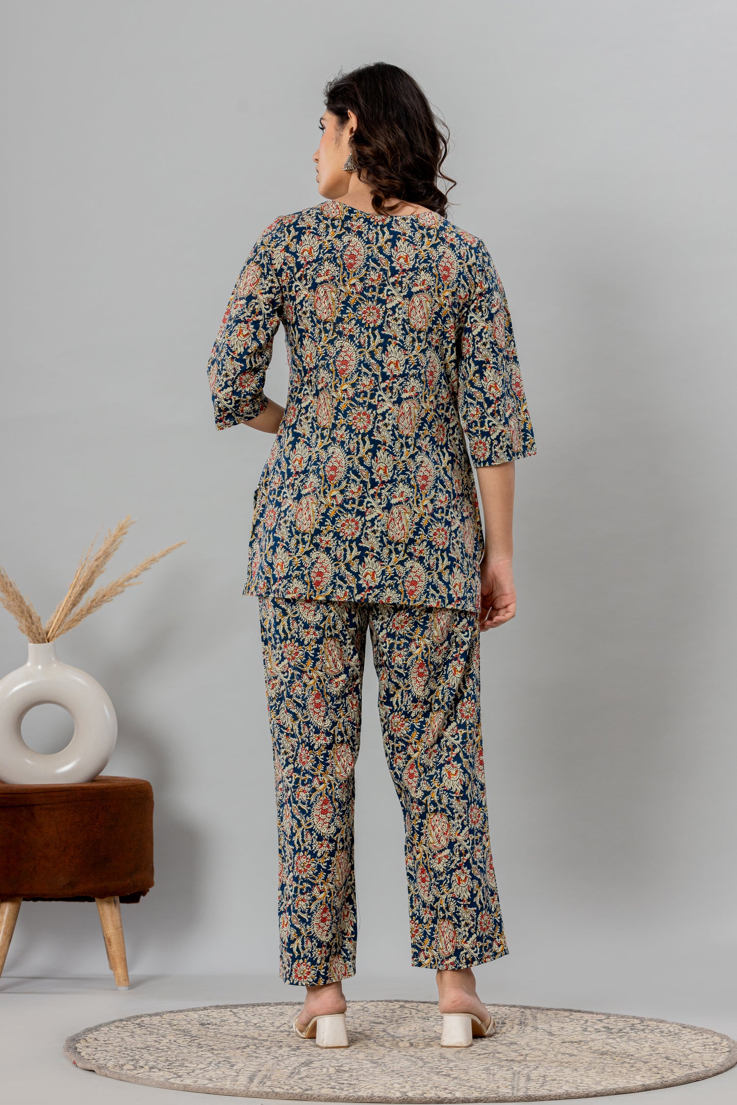 Blue Pure Cotton Printed Night Suit