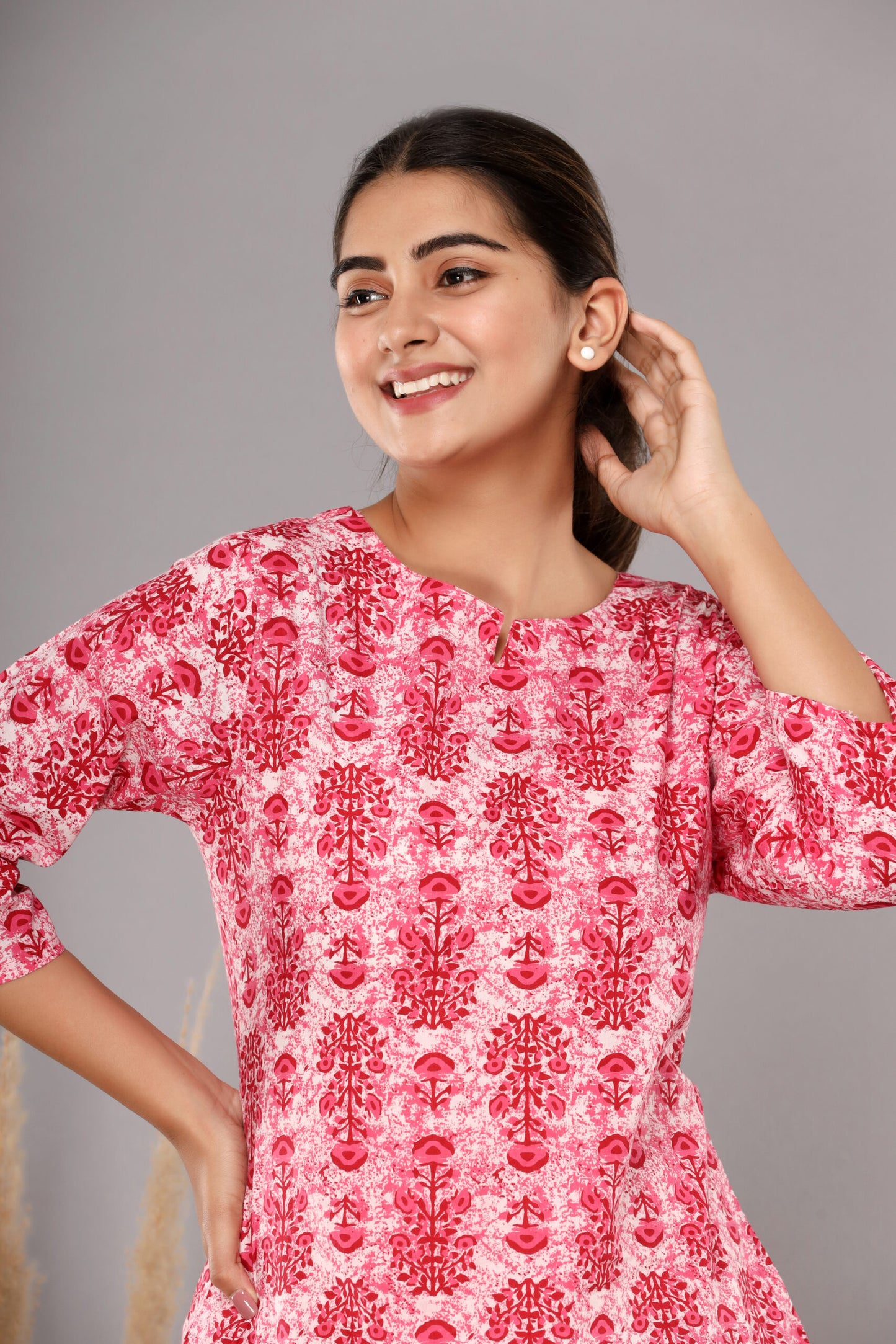 Pink Pure Cotton Printed Night Suit