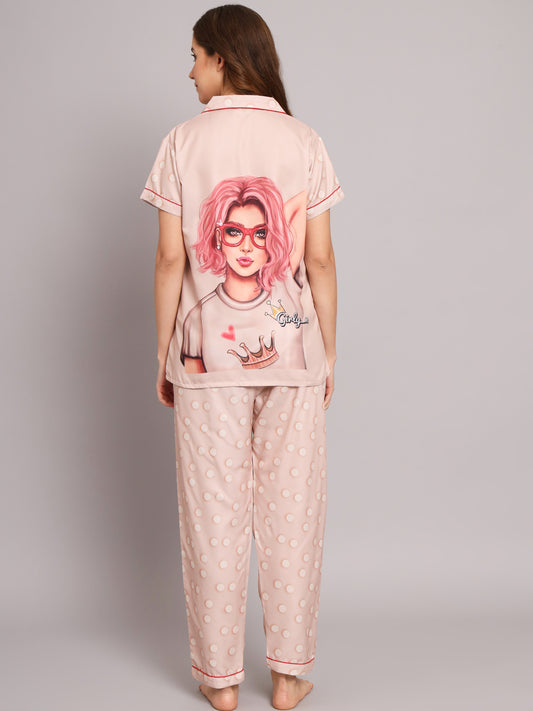Girly Back Printed PJ Set