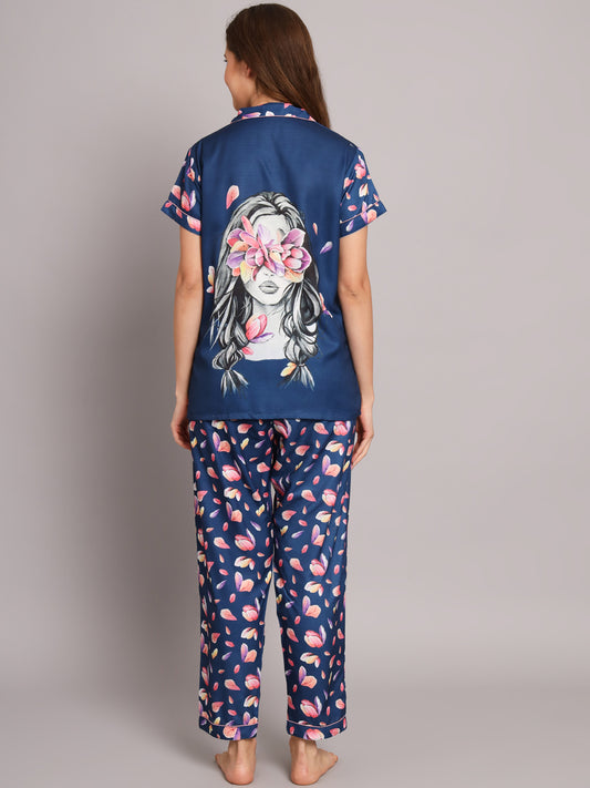 Floral Girl Back Printed PJ Set