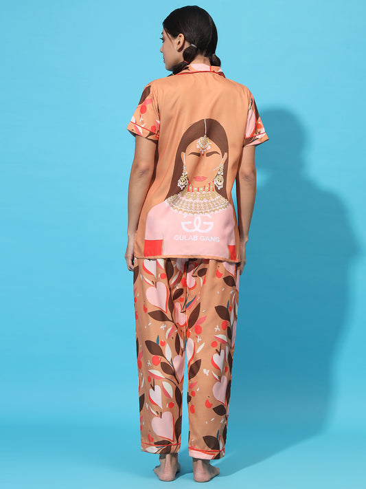 Gulab Gang Back Printed PJ Set