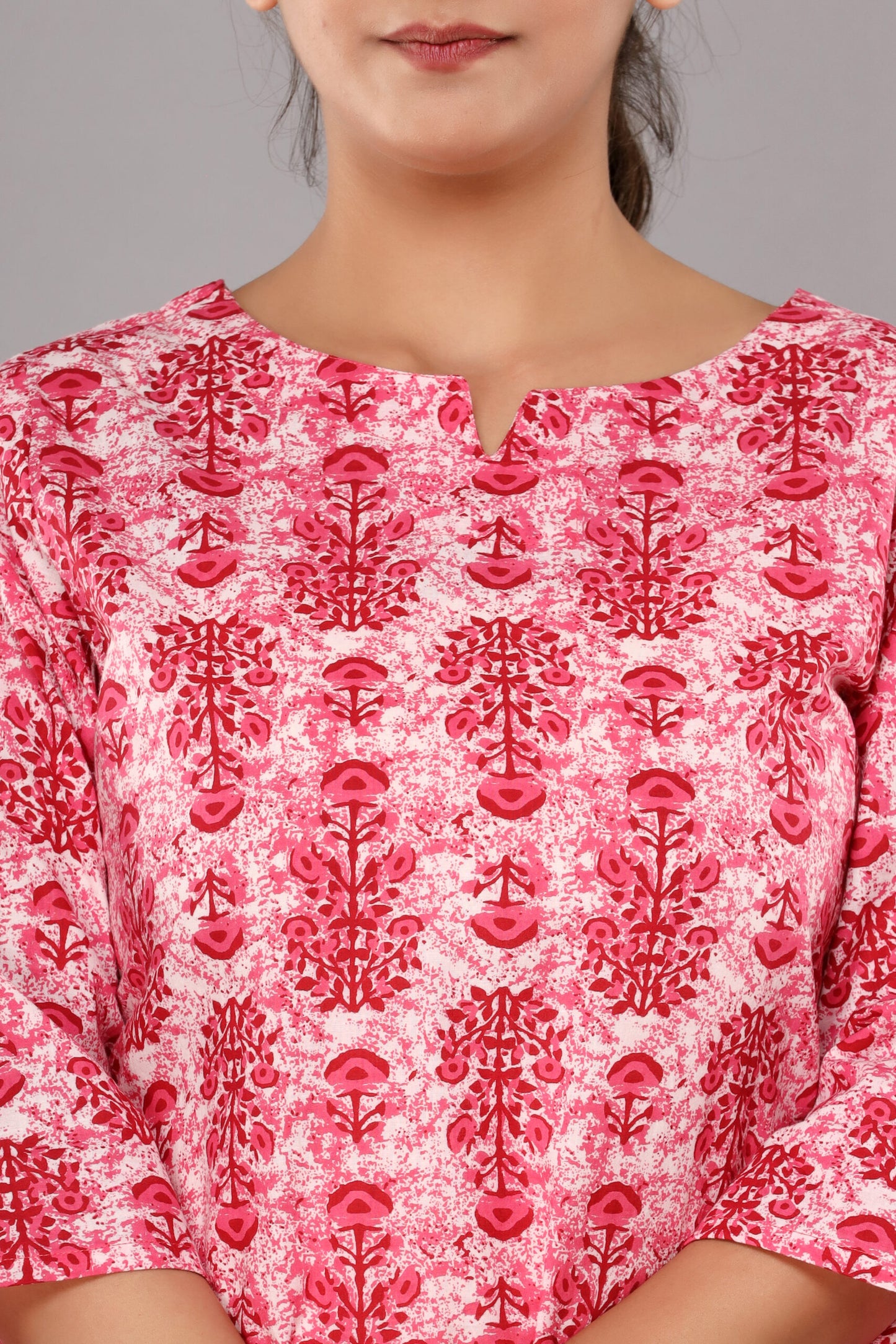 Pink Pure Cotton Printed Night Suit