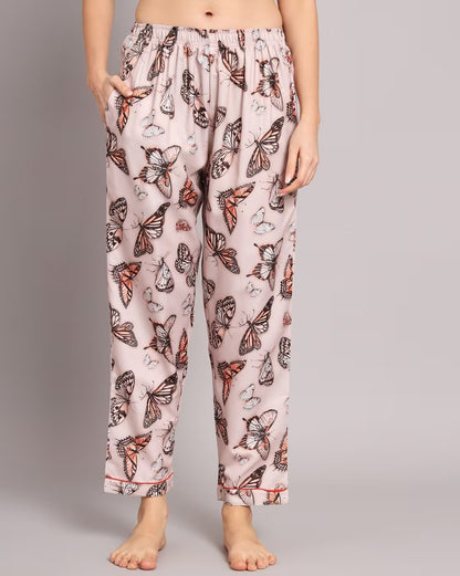 Butterfly Girl Back Printed PJ Set